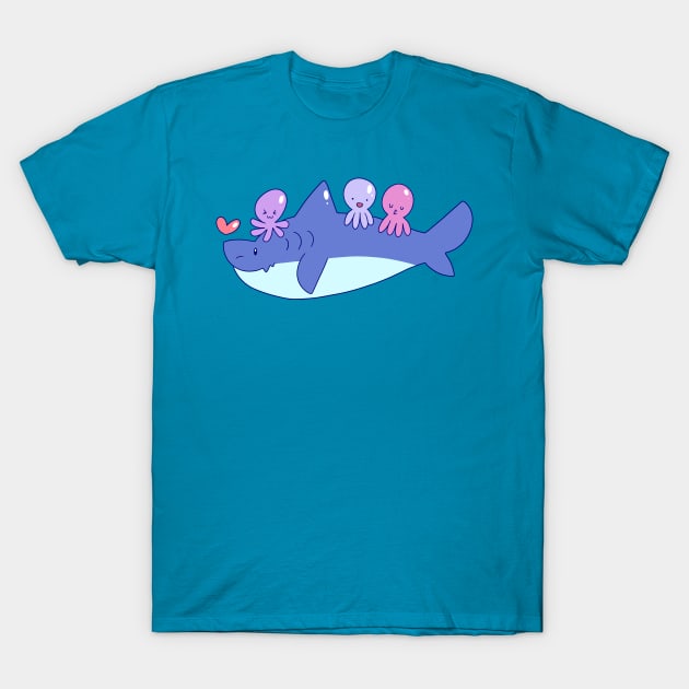 Shark and Octopi T-Shirt by saradaboru